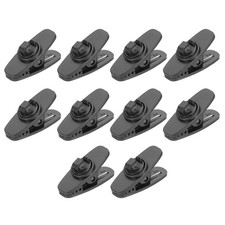 10 Pcs 360 Degree Rotate Headphone Wire Clip 1.18"x0.47"x0.59" Black