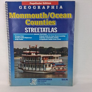 Monmouth and Ocean County New Jersey Street Atlas Geographia Map Company