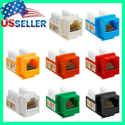 RJ45 Keystone Jack Port for Wall Plates Cat6 Punch Down Faceplate Patch Panels