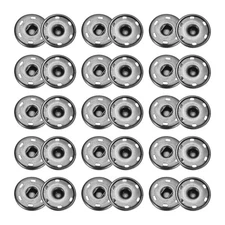 50 Sets Sew-on Snap Buttons, 21mm Metal Press Studs Buttons(Light Black)