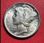 1944 Choice Uncirculated US Mercury SILVER Dime "Philadelphia" Mint! WW2 Beauty!