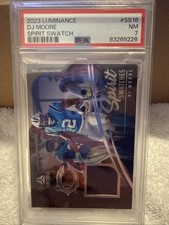 2023 Panini Luminance Spirit Swatches DJ Moore #SS-16 PSA 7