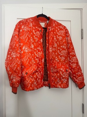Scotch & Soda Botanical Quilted Bomber Jacket Red M NWT