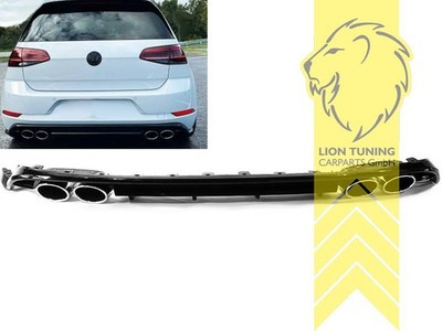 Heckansatz Heckspoiler Diffusor für VW Golf 7 Limousine für R Optik schwarz glän