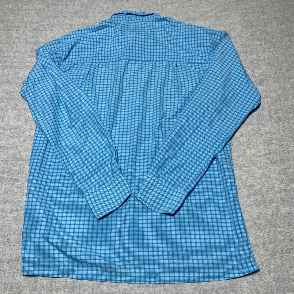 Simms Shirt Mens Large Blue Fishing Check Nylon Blend Button Outdoors Nature - Image 4 of 4