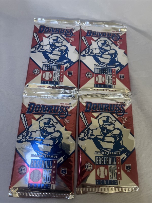 96 Donruss Major League Baseball Series 1 Trading Card Pack Lot of 4 Packs Of 16