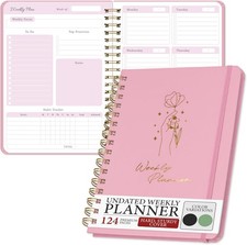 Undated Weekly Planner   Minimalist Daily Planner Notebook for Work, Home  Da