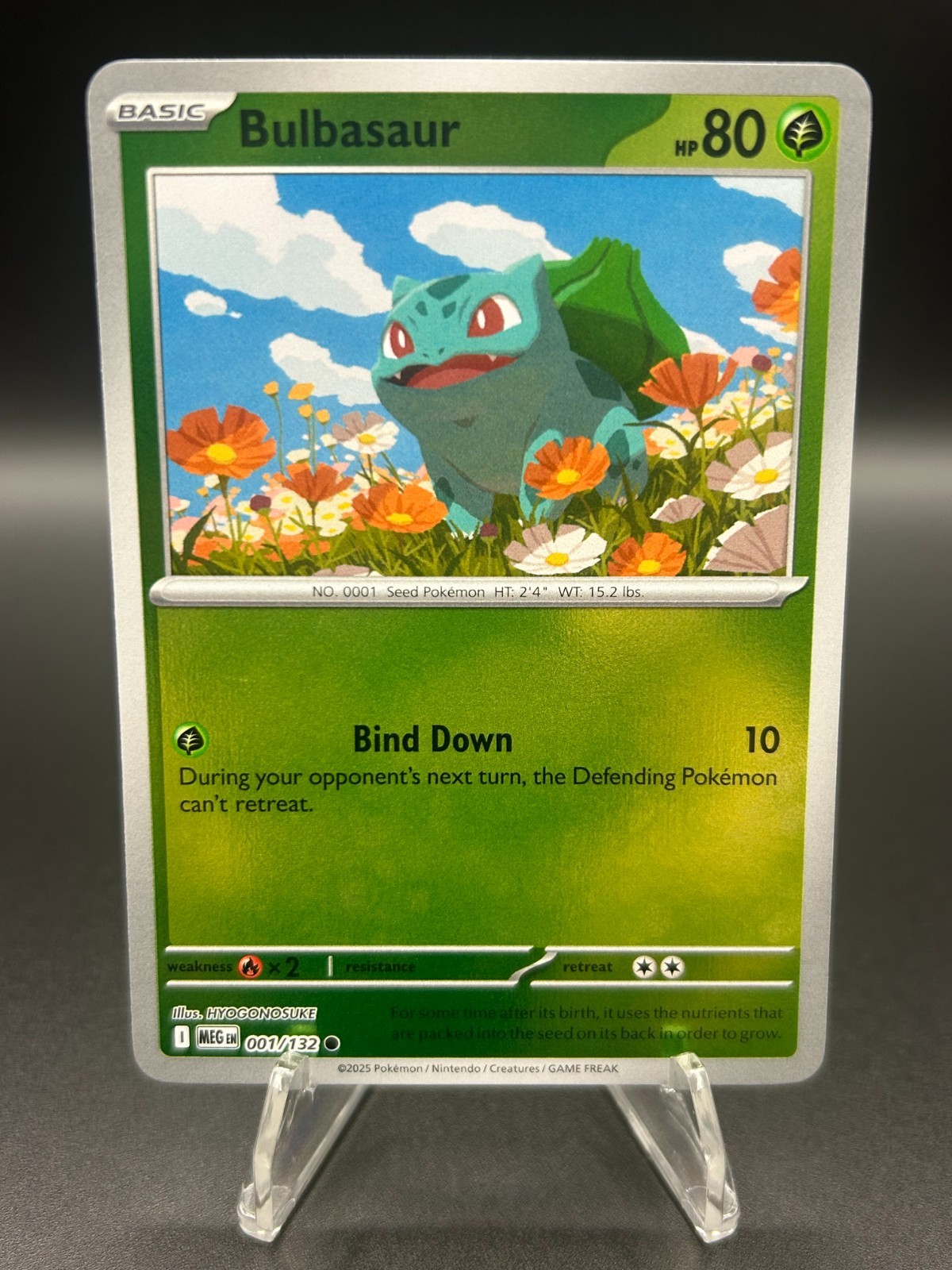 • Bulbasaur • 001/132 Reverse Holo ME01 Mega Evolution Pokemon TCG NM