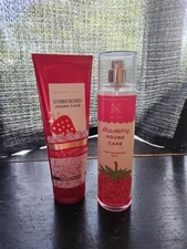 Strawberry Pound Cake Lotion and Perfume Bath and Body Works