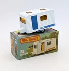 Matchbox Lesney Superfast 31 Caravan (BLUE DOOR W/ STRIPE LABELS) - VNMIB