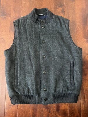 Peter Millar Crown Flex Fleece Men's Size L Grey Iron Merino Wool Vest NEW WOT