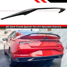 FOR 2021-2024 HYUNDAI ELANTRA KDM OE STYLE GLOSS BLACK REAR TRUNK SPOILER WING
