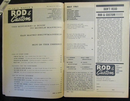 Revista Rod & Custom mayo 1961 - Imagen 2 de 3