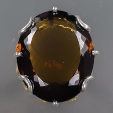 Natural  Not Enhanced Smoky Quartz Ring 925 Sterling Silver Size 8.5 /B-R1720