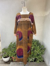 Kaftan Dress Funky boho Dashiki lace pockets sz M Custom Made With Pockets