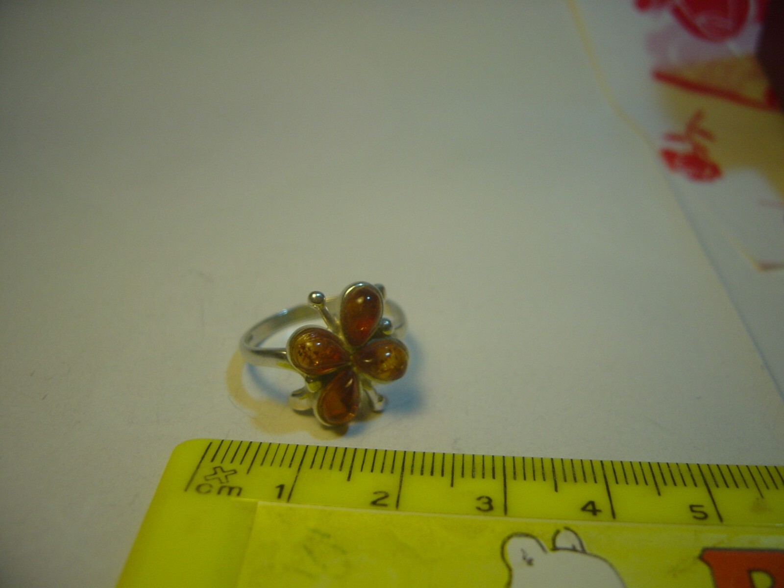 Solid Silver Vintage Ring-genuine amber unusual d… - image 8