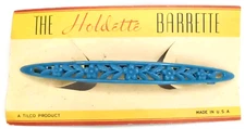 Wartime Hair Clip Tilco Holdette Barrette Blue Plastic On Card Stock Display