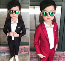 Baby Boys Gentleman Suit Coat Shirt Pants Kids Formal Weddings Clothes Outfits