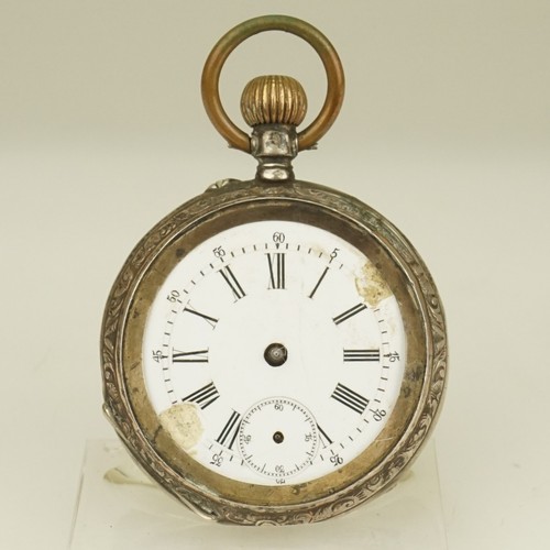 Rare! SILVER Pocket Watch Mechanical Collectible time piece jewelry jewellery - Afbeelding 1 van 8