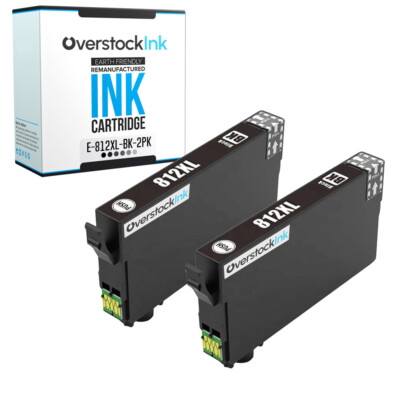 2-Pack Compatible OSI T812XL Black Ink for Epson WorkForce Pro EC-C7000 WF-7310
