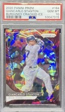 2020 PANINI PRIZM Burgundy Cracked Ice GIANCARLO STANTON #164 #14/25 PSA 10 GEM