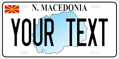 N Macedonia Map License Plate Personalized Car Auto Bike Motorcycle Custom