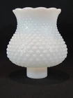 VINTAGE WHITE MILK GLASS HOBNAIL HURRICANE LAMP SHADE 1 5/8"  FITTER