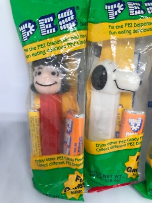 「PEANUTS DISPENSER」FUN-DAMENTAL TOO社製 3 PEZ Fun N' Games Peanuts 1990's New Snoopy, Lucy & Linus
