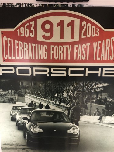 FACTORY Original Porsche Poster 1963- 2003 911Celebrating 40 Fast Years 28x22 - Picture 5 of 5