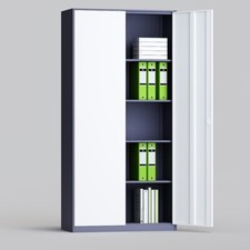 Filing Cabinet Storage Unit 2 Doors 5 Compartments Adjustable Shelf