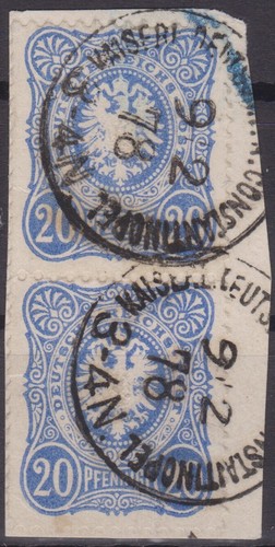 === Dt. Foreign Post Office Turkey Mi. V34 Pair Stamped Kat. Da ===