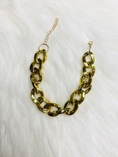 Cute Pet Dog Cat Gold Tone Chain Collar Necklace Jewelry Dogs Necklace Size S