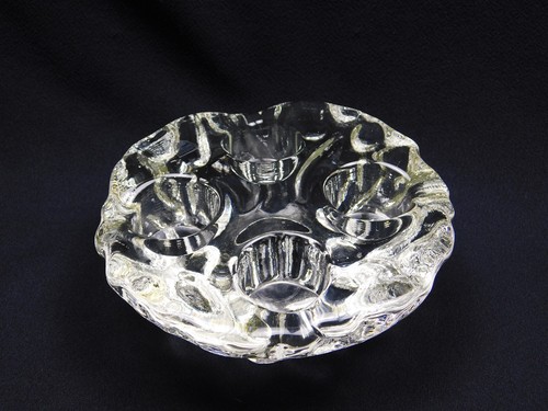 Orrefors Vtg Sweden Crystal Art Glass Chunky Ice Textured Candle Holder Signed - Picture 11 of 11