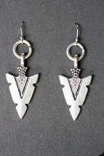 Arrowhead Charm Earrings tribal Arrow 925 sterling silver Hooks, Pewter Charms