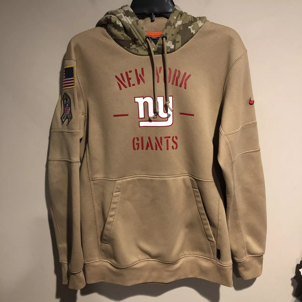 Nike Tan NFL New York Giants Salute to Service Therma Hoodie Camo