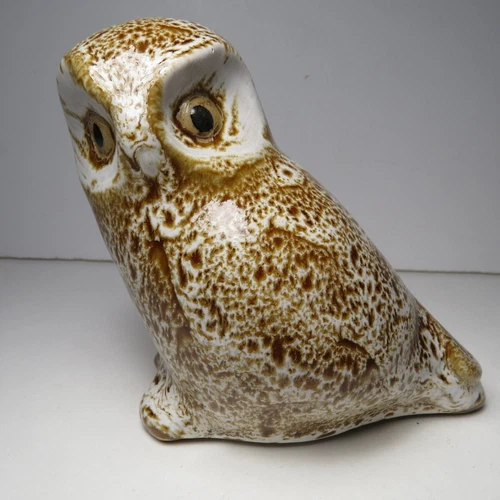 Vintage Pigeon Forge Pottery Tenn Light Brown Owl Figurine 4 1/4" Tall