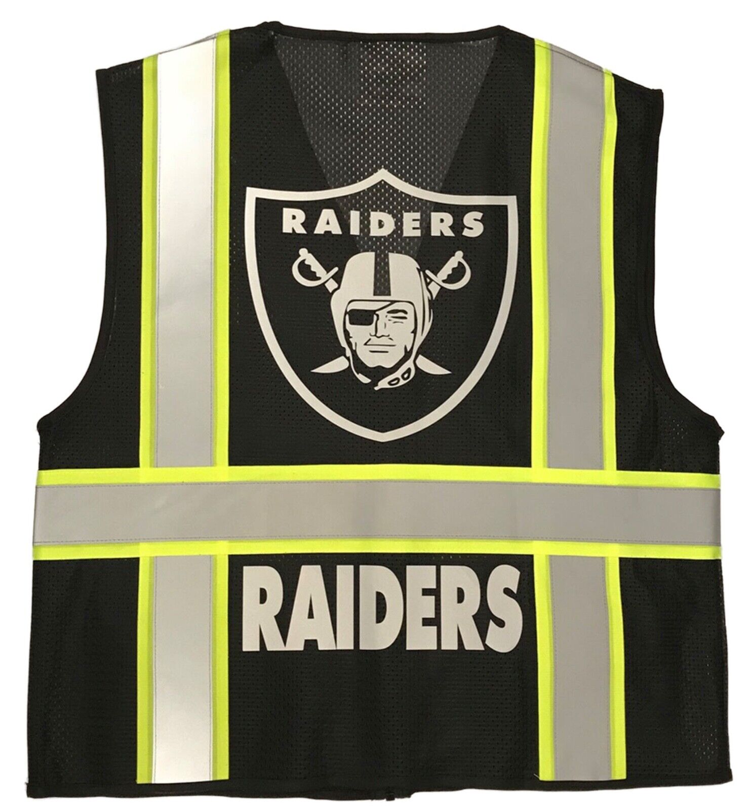 LAS VEGAS RAIDERS BLACK REFLECTIVE SAFETY VEST W/REFLECTIVE LOGO