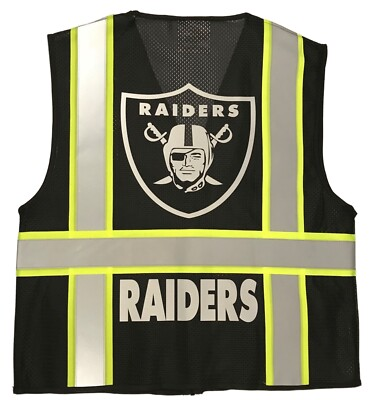 #ad LAS VEGAS RAIDERS BLACK REFLECTIVE SAFETY VEST W REFLECTIVE LOGO $44.99
