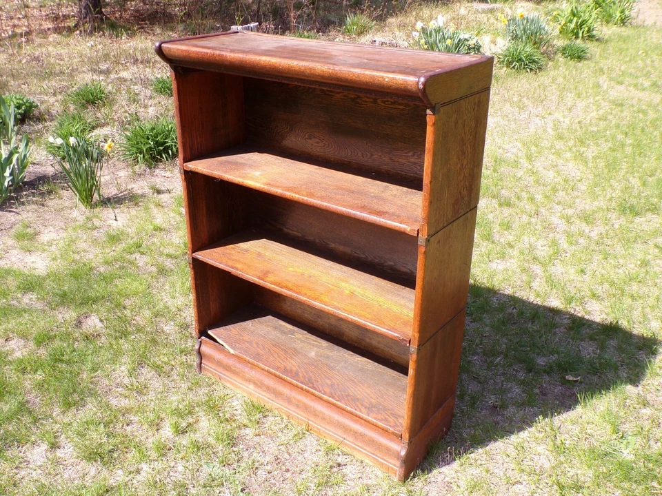 Librería Apilable Antigua Roble Barrister 3 Secciones Roble Misión Quatersawn Foto 3 de 4