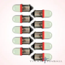 (10 Pack) - 6.3 Volt LED Bulb Frosted 44/47 Bayonet Base (BA9S) Pinball - RED
