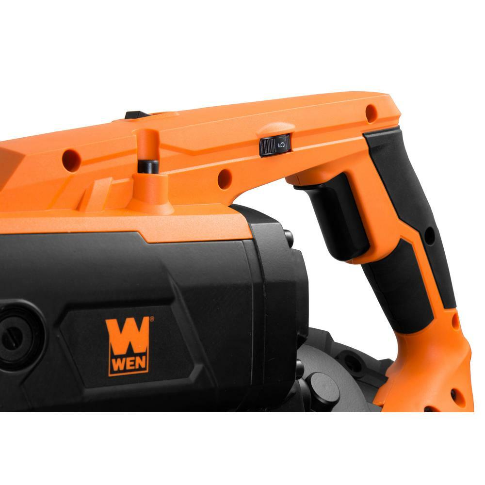 WEN 5" Band Saw 10 Amp Variable Speed Corded Handheld Portable Cast Metal Black