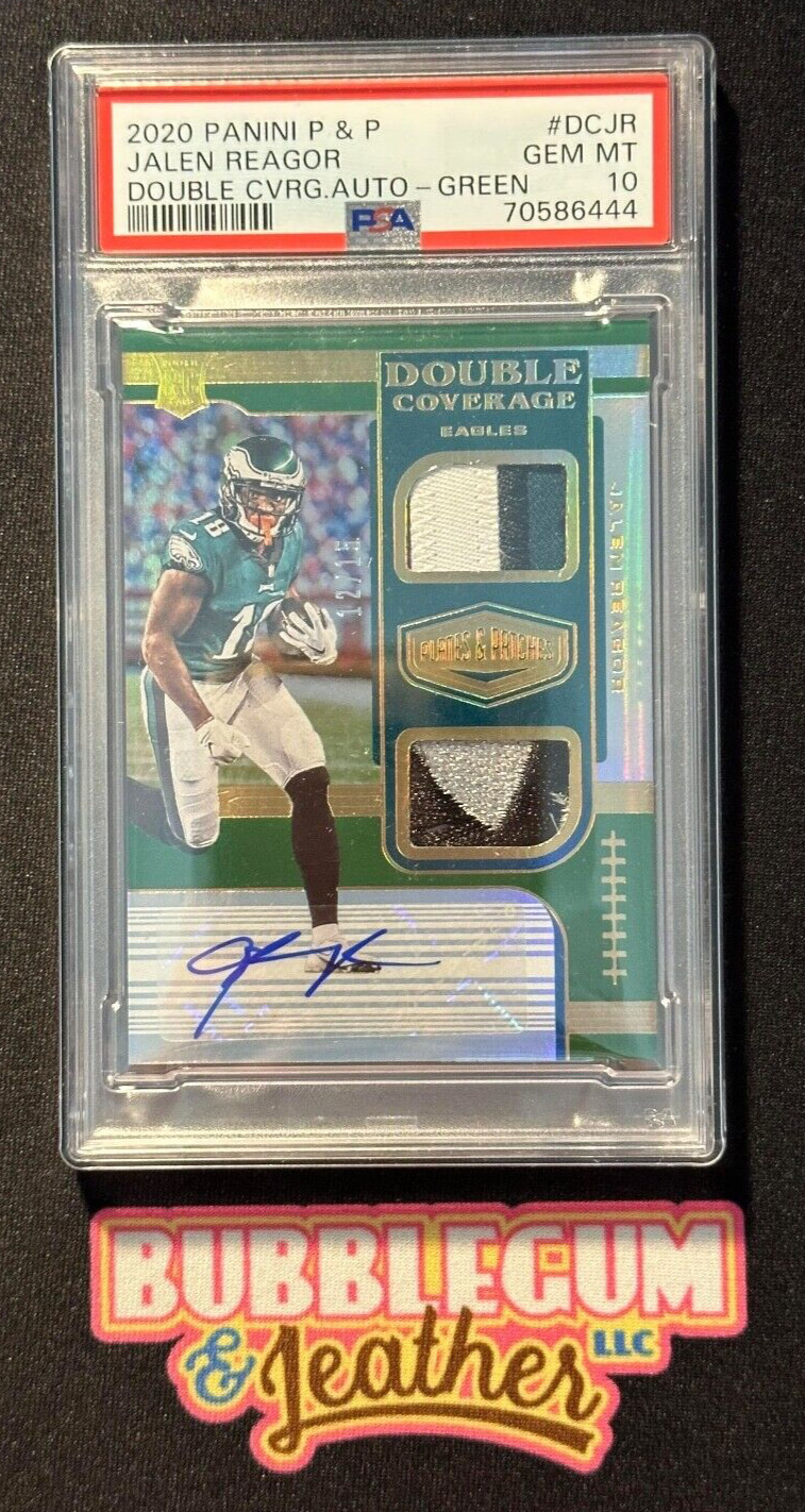 Jalen Reagor Panini Plates & Patches Double Coverage Autographs #DCJR Green