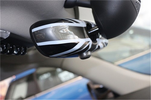 Black Union Jack UK Flag Rear View Mirror Cover For MINI Cooper R55 R56 R57 YU - Picture 4 of 6
