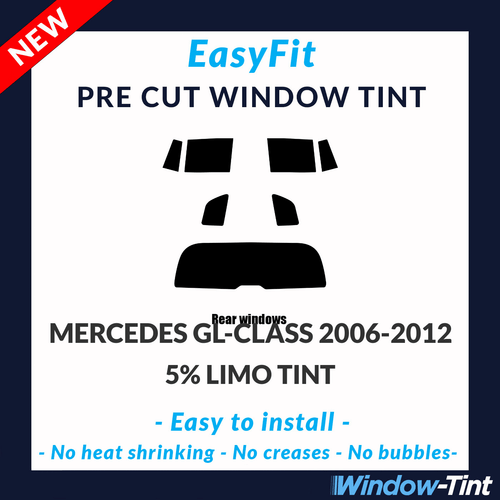 EasyFit Static Pre Cut Window Tint For Mercedes GL-Class 2006-12 - 5% Limo Rear - Picture 1 of 3