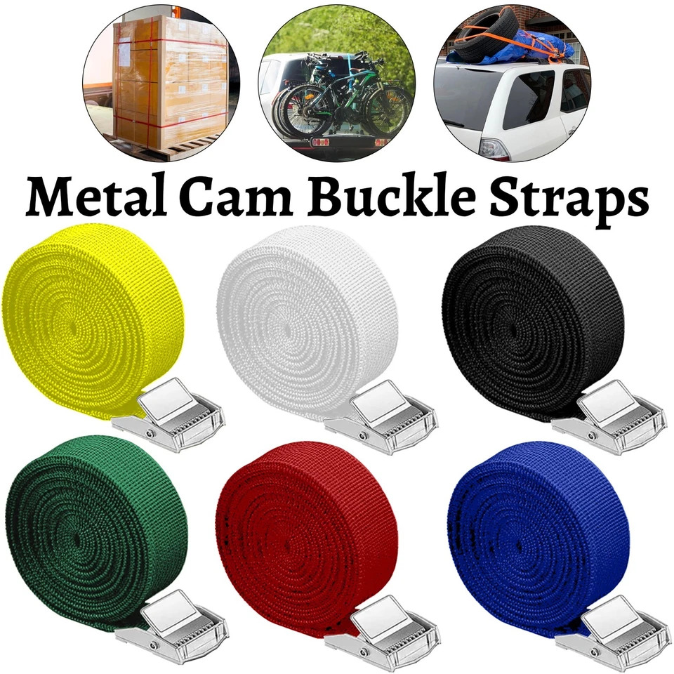 Heavy Duty Ratchet Tie Down Straps Car Roof Rack Belts Quick Release 25mm 1m&5m