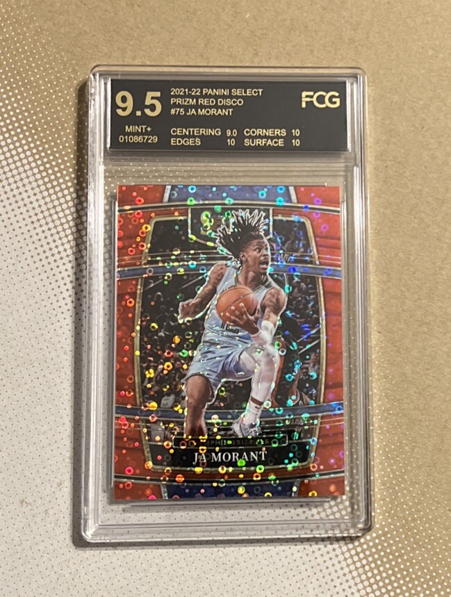 JA MORANT 2021-22 Select Concourse Red Disco Prizm /49 SSP GRIZZLIES