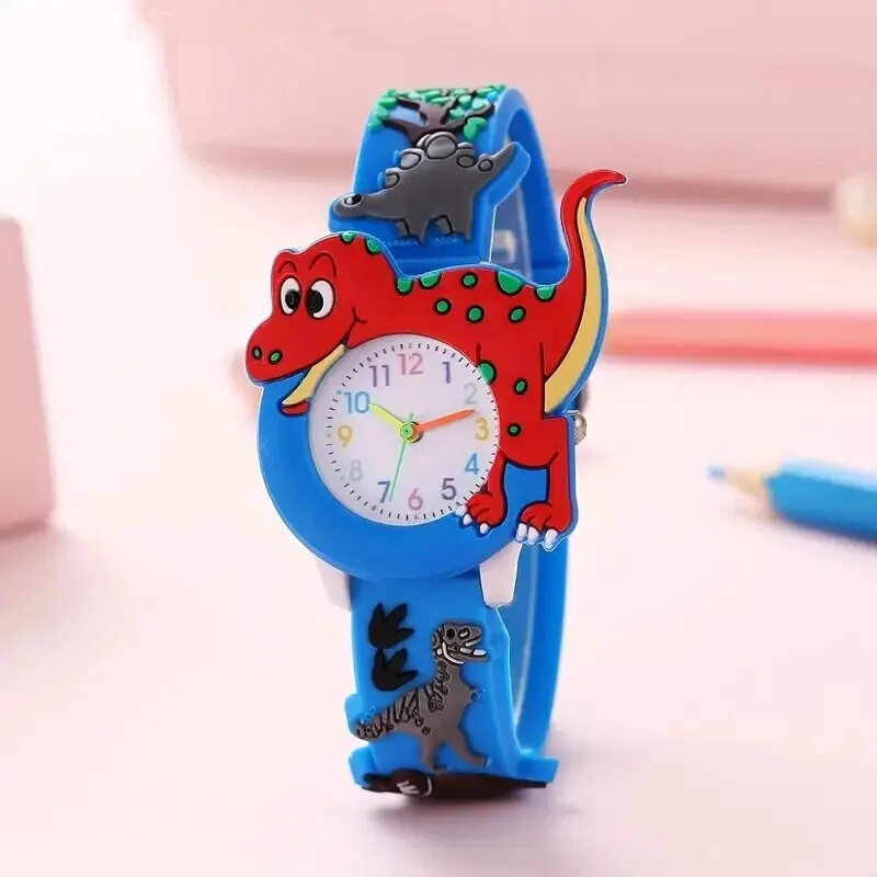Kids Dinosaur Boys His Watch Cute 3D Adjustable Strap Age To 12