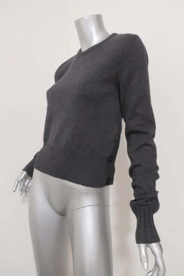 Пуловер Saint Laurent свитер уголь размер 38 на боковых пуговицах - Изображение 2 из 4