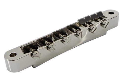USA ABR-1 Tune-o-Matic Bridge w/ notched titanium saddles - Nickel - BRIDGE ONLY