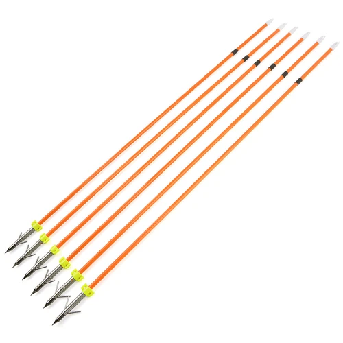 6/12pcs 30'' Bowfishing Solid Fishing Arrowheads Fiberglass Bow Archery Hunting - Picture 4 of 13
